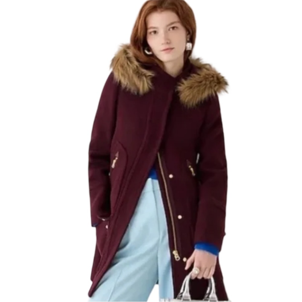 J. Crew Italian Chateau Parka in Burgundy